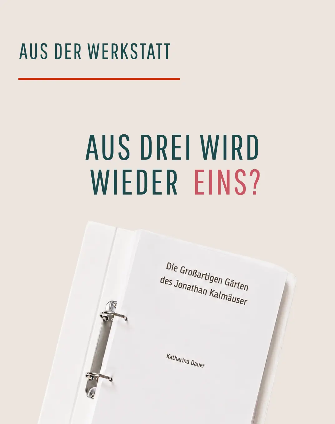 Es wird ein Roman